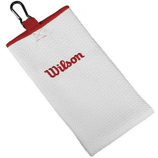 Wilson Microfiber Golf Towel with Carabiner Hook, White