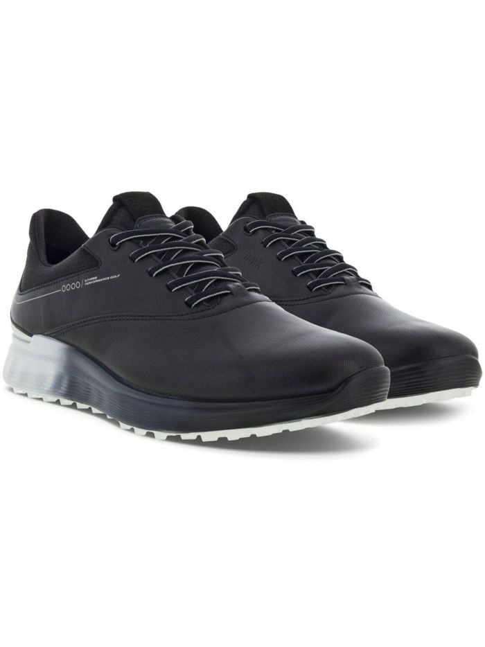 ECCO Men's S-Three Golf Shoes Black/Concrete - Image 5