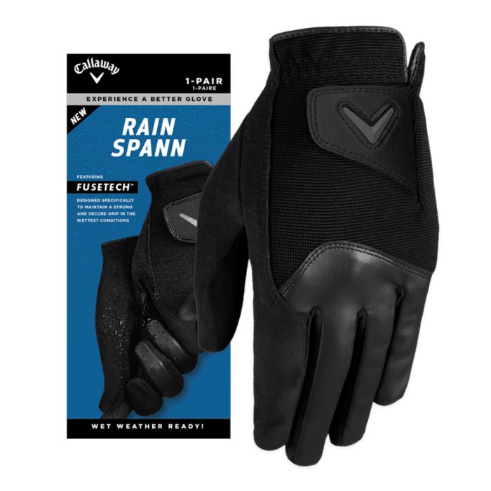 CALLAWAY Men’s Rain Spann Glove - Black (Pair) - Image 3