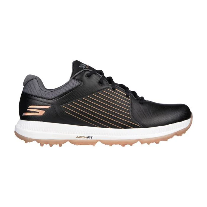 SKECHERS Women's Elite 5 GF MD Spikeless Golf Shoes - Black/Rose Gold