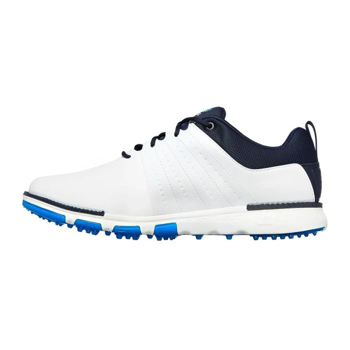 SKECHERS Men's Elite Tour SL MD Spikeless Golf Shoes - White/Navy - Image 2